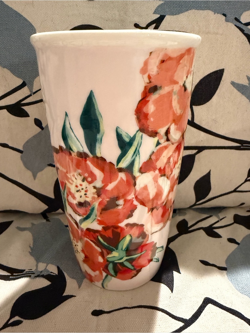 Starbucks Floral Ceramic Mug in Red, Green and White